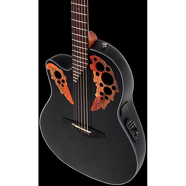 Ovation CE44L Celebrity Series Elite Mid-Depth Left-Handed Acoustic-Electric Guitar Black