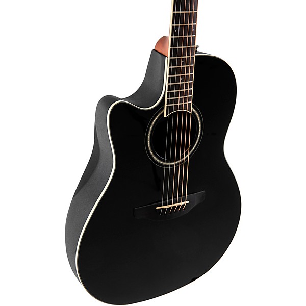 Ovation CS24L-5G Celebrity Series Traditional Mid-Depth Left-Handed Acoustic-Electric Guitar Black