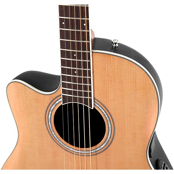 Ovation CS24L Celebrity Series Traditional Mid-Depth Left-Handed Acoustic-Electric Guitar Natural