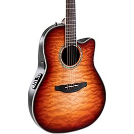 Ovation CS24X-7C Celebrity Series Traditional Plus Mid-Depth Acoustic-Electric Guitar Cognac Burst