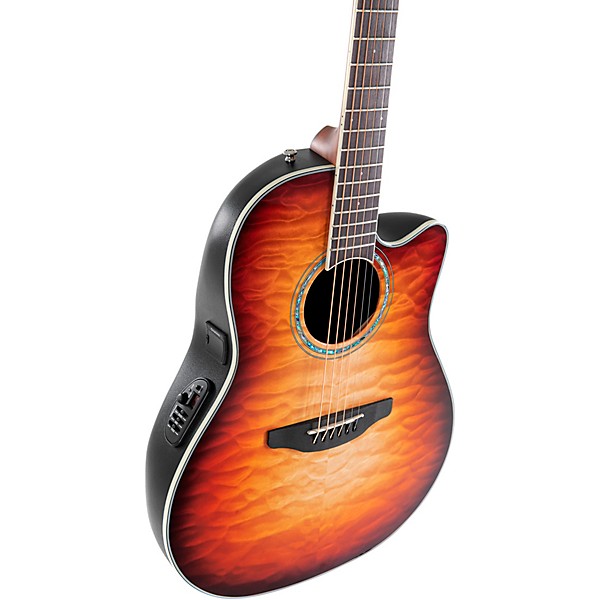 Ovation CS24X-7C Celebrity Series Traditional Plus Mid-Depth Acoustic-Electric Guitar Cognac Burst