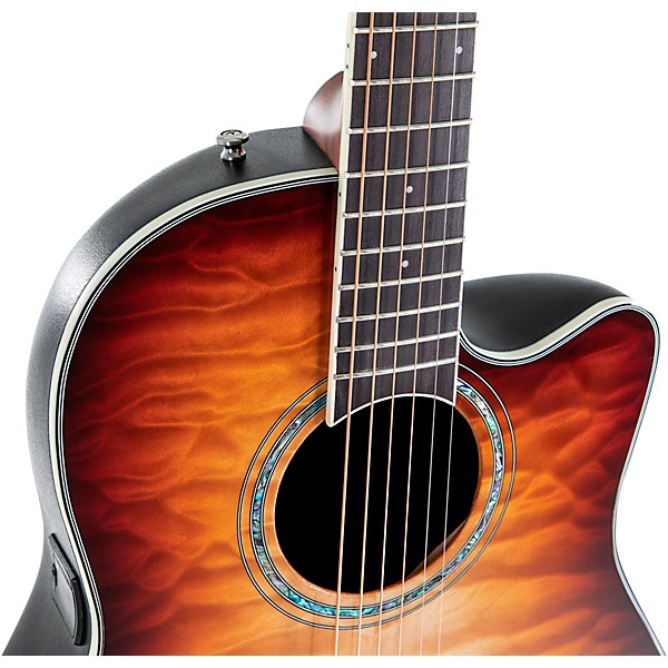 Ovation CS24X-7C Celebrity Series Traditional Plus Mid-Depth Acoustic-Electric Guitar Cognac Burst