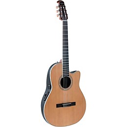 Ovation CS24C Celebrity Series Traditional Mid-Depth Nylon-String Classical Acoustic-Electric Guitar Natural