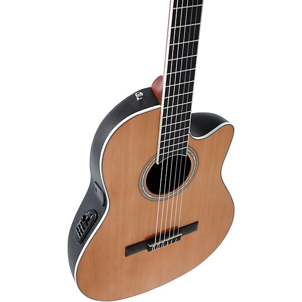 Ovation CS24C Celebrity Series Traditional Mid-Depth Nylon-String Classical Acoustic-Electric Guitar Natural