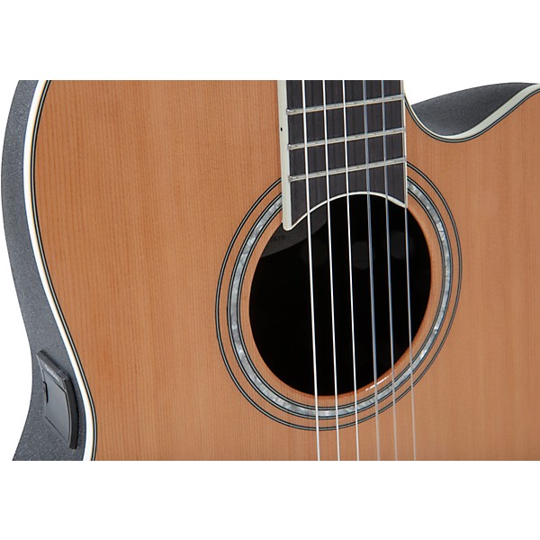 Ovation CS24C Celebrity Series Traditional Mid-Depth Nylon-String Classical Acoustic-Electric Guitar Natural