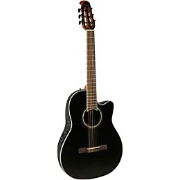 Ovation CS24C Celebrity Series Traditional Mid-Depth Nylon-String Classical Acoustic-Electric Guitar Black