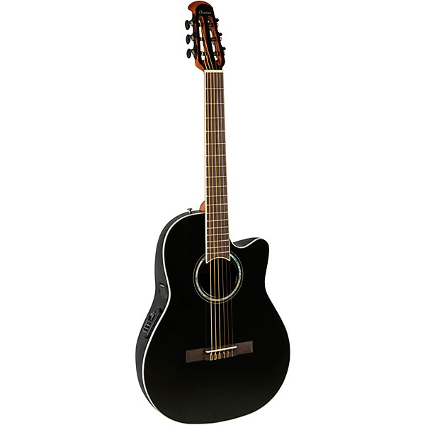 Ovation CS24C Celebrity Series Traditional Mid-Depth Nylon-String Classical Acoustic-Electric Guitar Black