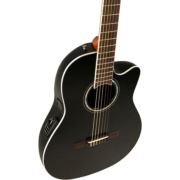 Ovation CS24C Celebrity Series Traditional Mid-Depth Nylon-String Classical Acoustic-Electric Guitar Black