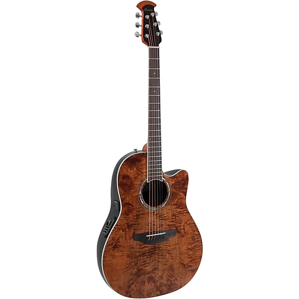 Ovation CS24P Celebrity Series Traditional Plus Mid-Depth Acoustic-Electric Guitar Nutmeg Burled Maple