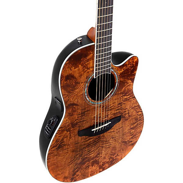 Ovation CS24P Celebrity Series Traditional Plus Mid-Depth Acoustic-Electric Guitar Nutmeg Burled Maple