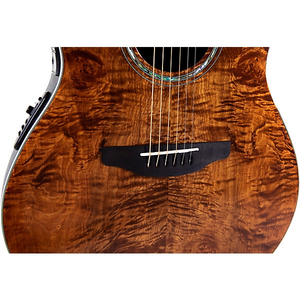 Ovation CS24P Celebrity Series Traditional Plus Mid-Depth Acoustic-Electric Guitar Nutmeg Burled Maple