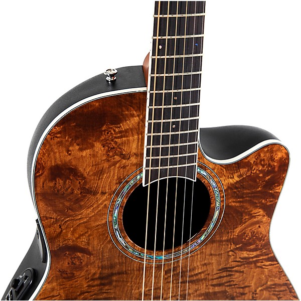 Ovation CS24P Celebrity Series Traditional Plus Mid-Depth Acoustic-Electric Guitar Nutmeg Burled Maple