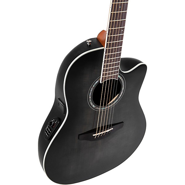 Ovation CS24P Celebrity Series Traditional Plus Mid-Depth Acoustic-Electric Guitar Transparent Blackburst Flame
