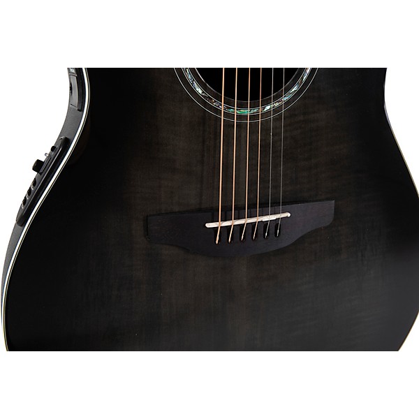 Ovation CS24P Celebrity Series Traditional Plus Mid-Depth Acoustic-Electric Guitar Transparent Blackburst Flame