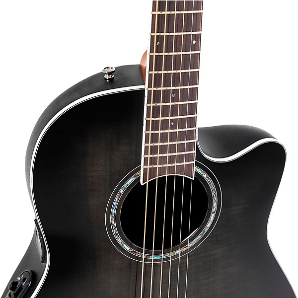 Ovation CS24P Celebrity Series Traditional Plus Mid-Depth Acoustic-Electric Guitar Transparent Blackburst Flame