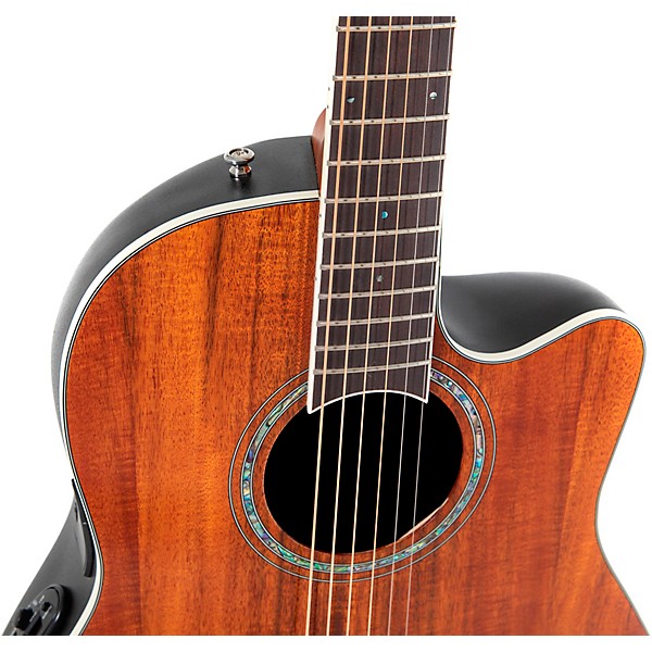 Ovation CS24P Celebrity Series Traditional Plus Mid-Depth Acoustic-Electric Guitar Figured Koa