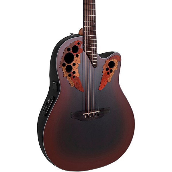 Ovation CE44 Celebrity Series Elite Mid-Depth Acoustic-Electric Guitar Reverse Red Burst