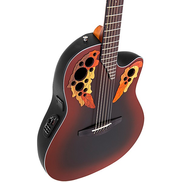 Ovation CE44 Celebrity Series Elite Mid-Depth Acoustic-Electric Guitar Reverse Red Burst