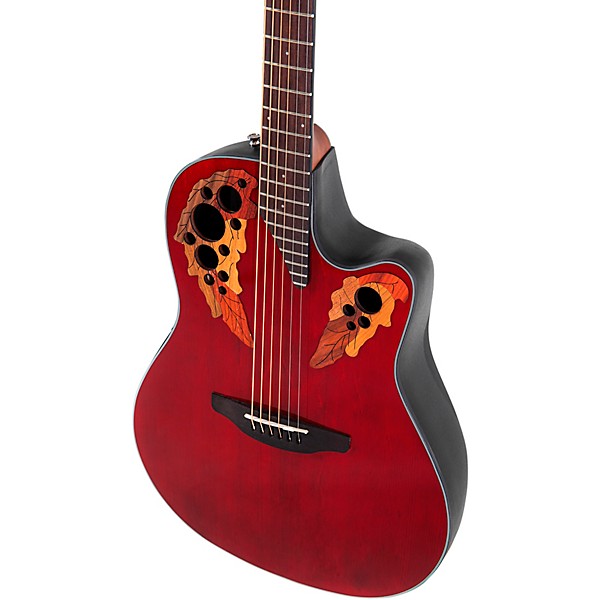 Ovation CE44 Celebrity Series Elite Mid-Depth Acoustic-Electric Guitar Ruby Red