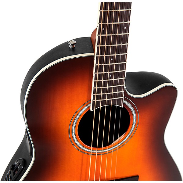 Ovation CS24 Celebrity Series Traditional Mid-Depth Acoustic-Electric Guitar Sunburst