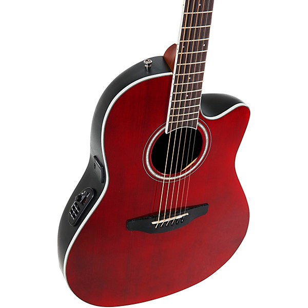 Ovation CS24 Celebrity Series Traditional Mid-Depth Acoustic-Electric Guitar Ruby Red