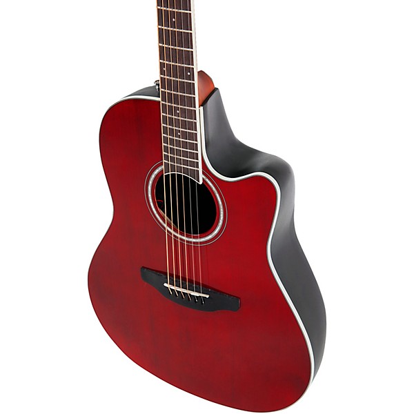 Ovation CS24 Celebrity Series Traditional Mid-Depth Acoustic-Electric Guitar Ruby Red