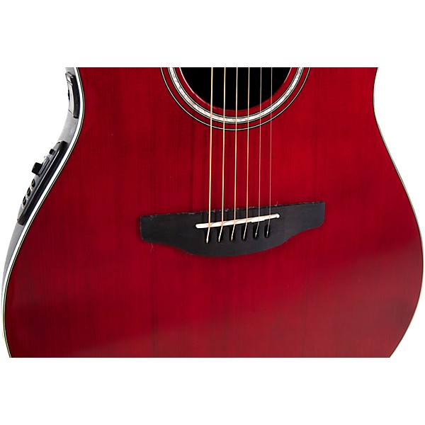 Ovation CS24 Celebrity Series Traditional Mid-Depth Acoustic-Electric Guitar Ruby Red