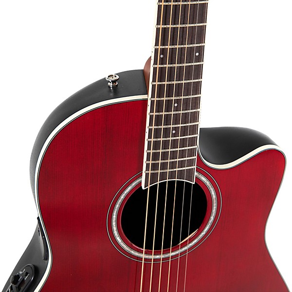 Ovation CS24 Celebrity Series Traditional Mid-Depth Acoustic-Electric Guitar Ruby Red