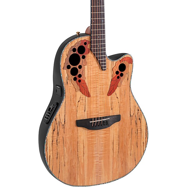 Ovation CE44P-SM-G Celebrity Series Elite Plus Mid-Depth Acoustic-Electric Guitar Natural Spalted Maple