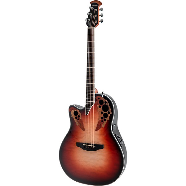 Ovation CE44LX-1R-G Celebrity Series Elite Plus Mid-Depth Left-Handed Acoustic-Electric Guitar Ruby Burst