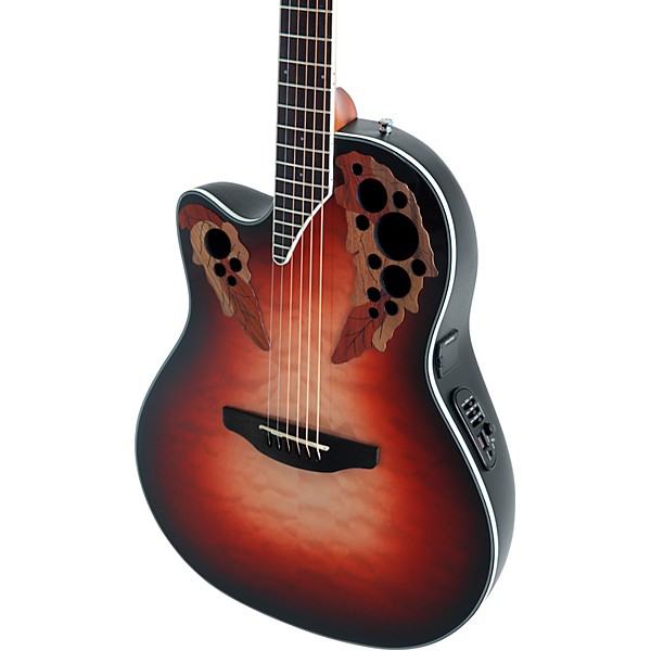 Ovation CE44LX-1R-G Celebrity Series Elite Plus Mid-Depth Left-Handed Acoustic-Electric Guitar Ruby Burst