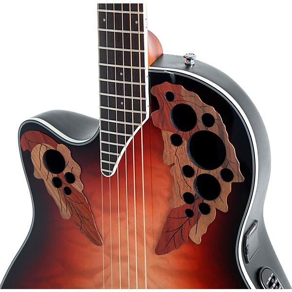 Ovation CE44LX-1R-G Celebrity Series Elite Plus Mid-Depth Left-Handed Acoustic-Electric Guitar Ruby Burst