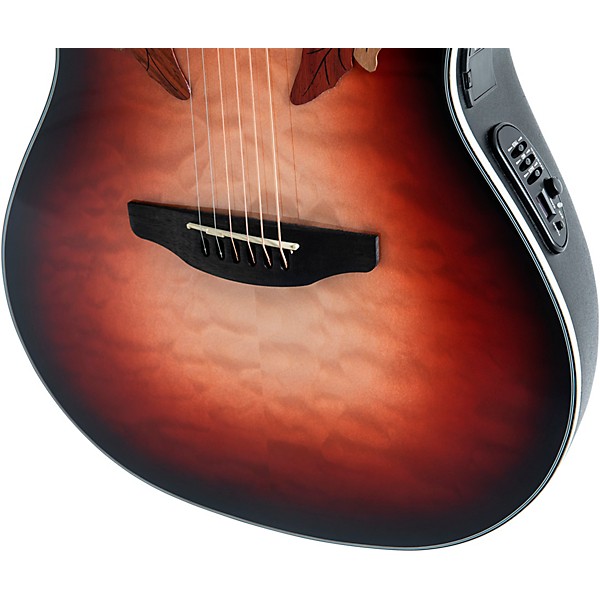 Ovation CE44LX-1R-G Celebrity Series Elite Plus Mid-Depth Left-Handed Acoustic-Electric Guitar Ruby Burst