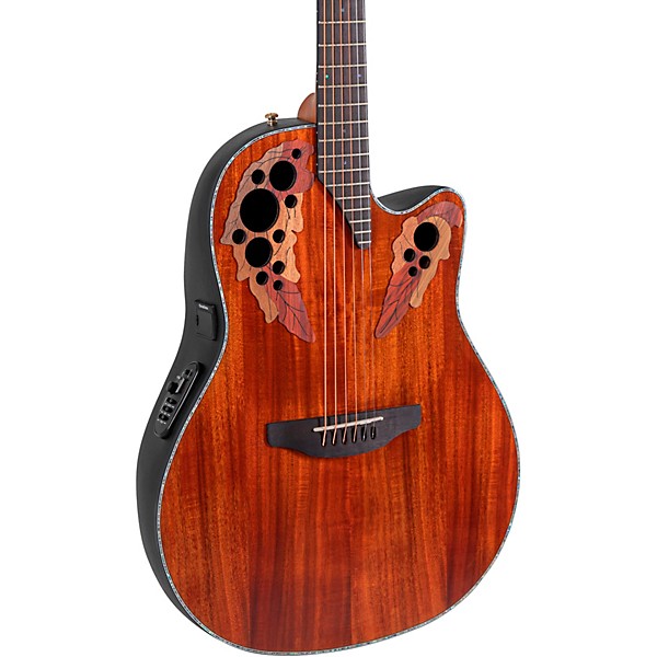 Ovation CE44P Celebrity Series Elite Plus Mid-Depth Acoustic-Electric Guitar Figured Koa