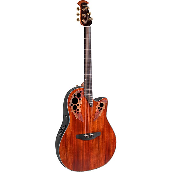 Ovation CE44P Celebrity Series Elite Plus Mid-Depth Acoustic-Electric Guitar Figured Koa