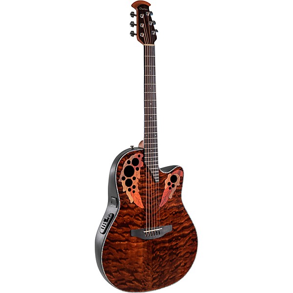Ovation CE44P Celebrity Series Elite Plus Mid-Depth Acoustic-Electric Guitar Dark Tiger Eye