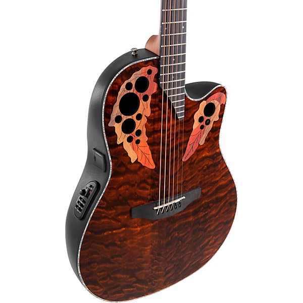 Ovation CE44P Celebrity Series Elite Plus Mid-Depth Acoustic-Electric Guitar Dark Tiger Eye