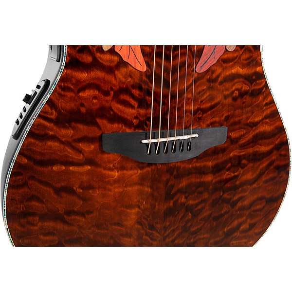 Ovation CE44P Celebrity Series Elite Plus Mid-Depth Acoustic-Electric Guitar Dark Tiger Eye