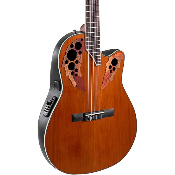 Ovation CE44C-4A-G Celebrity Series Elite Mid-Depth Nylon-String Classical Acoustic-Electric Guitar Natural