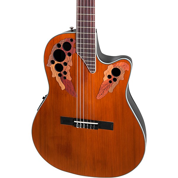 Ovation CE44C-4A-G Celebrity Series Elite Mid-Depth Nylon-String Classical Acoustic-Electric Guitar Natural