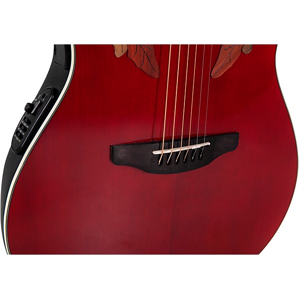 Ovation CE48 Celebrity Series Elite Super Shallow Acoustic-Electric Guitar Ruby Red