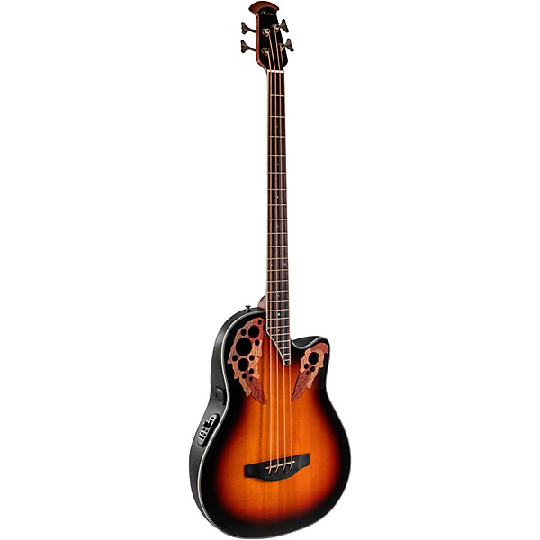 Ovation CEB44-1N-G Celebrity Elite Mid-Depth Acoustic-Electric Bass Guitar New England Burst