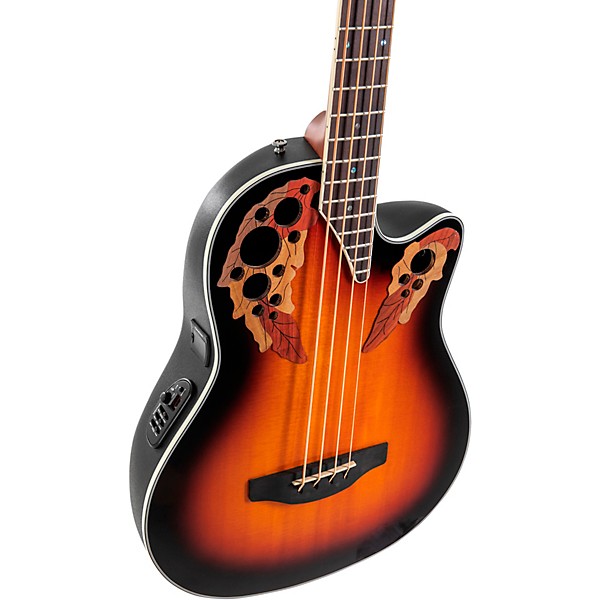 Ovation CEB44-1N-G Celebrity Elite Mid-Depth Acoustic-Electric Bass Guitar New England Burst