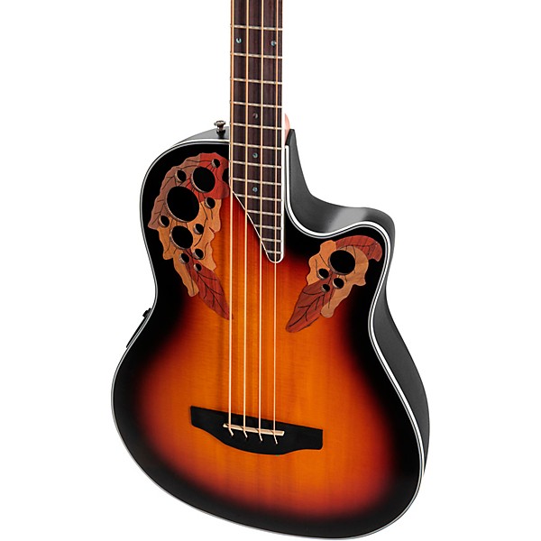 Ovation CEB44-1N-G Celebrity Elite Mid-Depth Acoustic-Electric Bass Guitar New England Burst