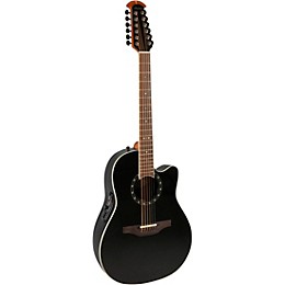 Ovation 2751AX-5-G Pro Series Standard Balladeer Deep Contour 12-String Acoustic-Electric Guitar Black