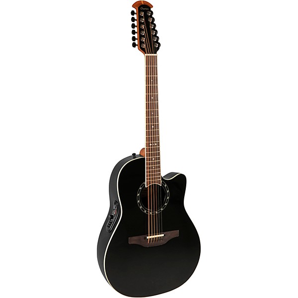 Ovation 2751AX-5-G Pro Series Standard Balladeer Deep Contour 12-String Acoustic-Electric Guitar Black