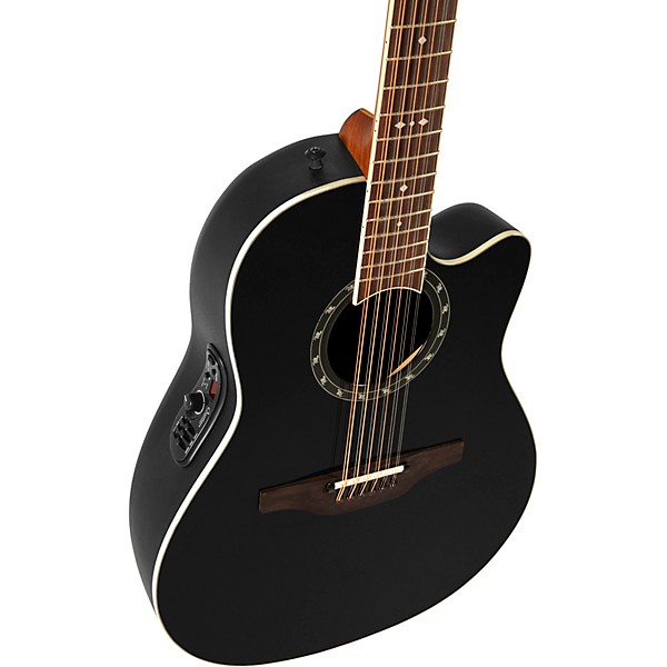 Ovation 2751AX-5-G Pro Series Standard Balladeer Deep Contour 12-String Acoustic-Electric Guitar Black