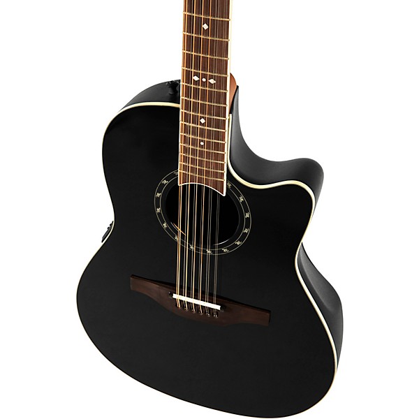 Ovation 2751AX-5-G Pro Series Standard Balladeer Deep Contour 12-String Acoustic-Electric Guitar Black