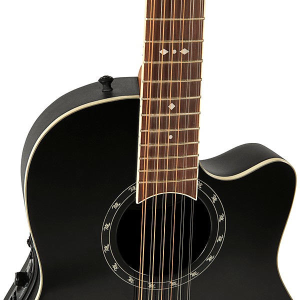 Ovation 2751AX-5-G Pro Series Standard Balladeer Deep Contour 12-String Acoustic-Electric Guitar Black