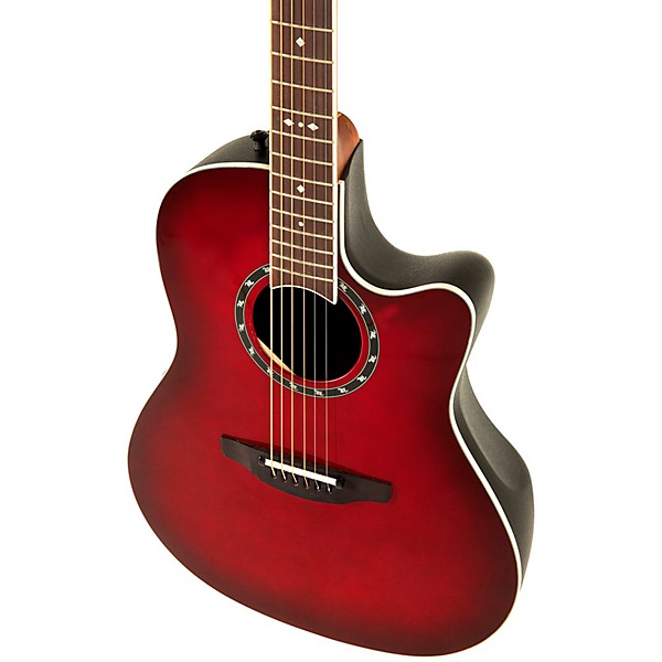 Ovation 2771AX Pro Series Standard Balladeer Deep Contour Acoustic-Electric Guitar Cherry Burst